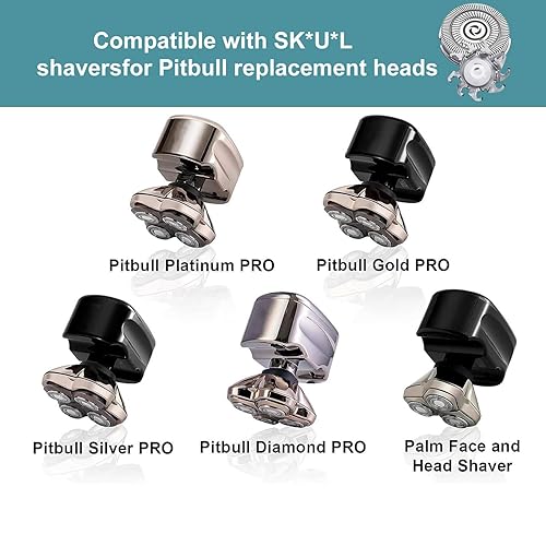 Miniatura 2 de Cuchillas de repuesto para afeitadora Skull Shaver Pitbull Gold PRO, cabezales de repuesto para afeitadora Pitbull Platinum Pro (1 juego (4