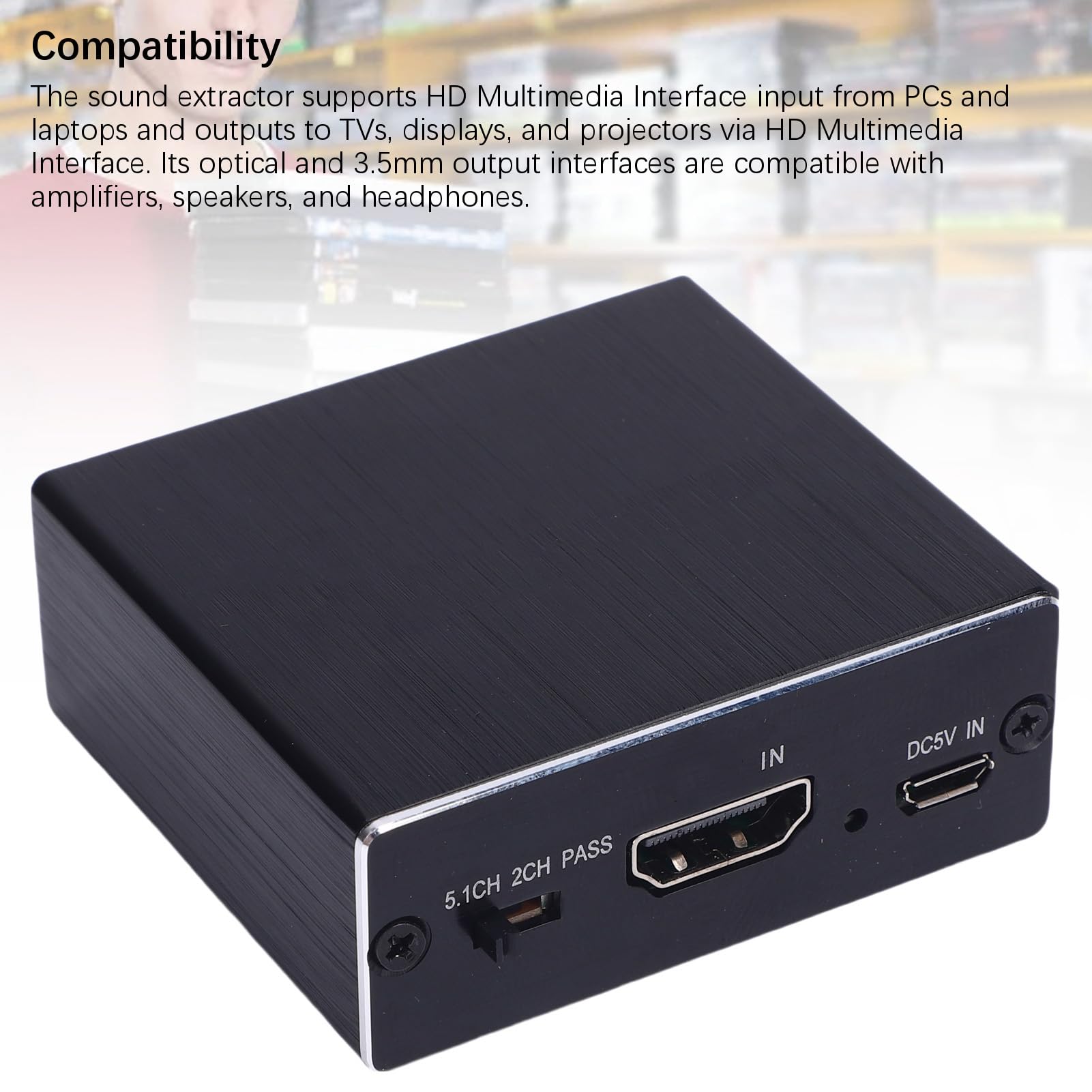 Vikye Rozdzielacz Ekstraktora Audio HDMI, Adapter Audio 4K HDMI na Optyczny AUX 3,5 Mm, Stereofoniczny Analogowy Dźwięk SPDIF L/R Obsługa HDCP Digital DTS 5.1 PCM