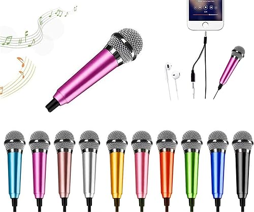 Minimicrófono de karaoke, minimicrófono para grabación de voz, portátil, para cantar, grabar