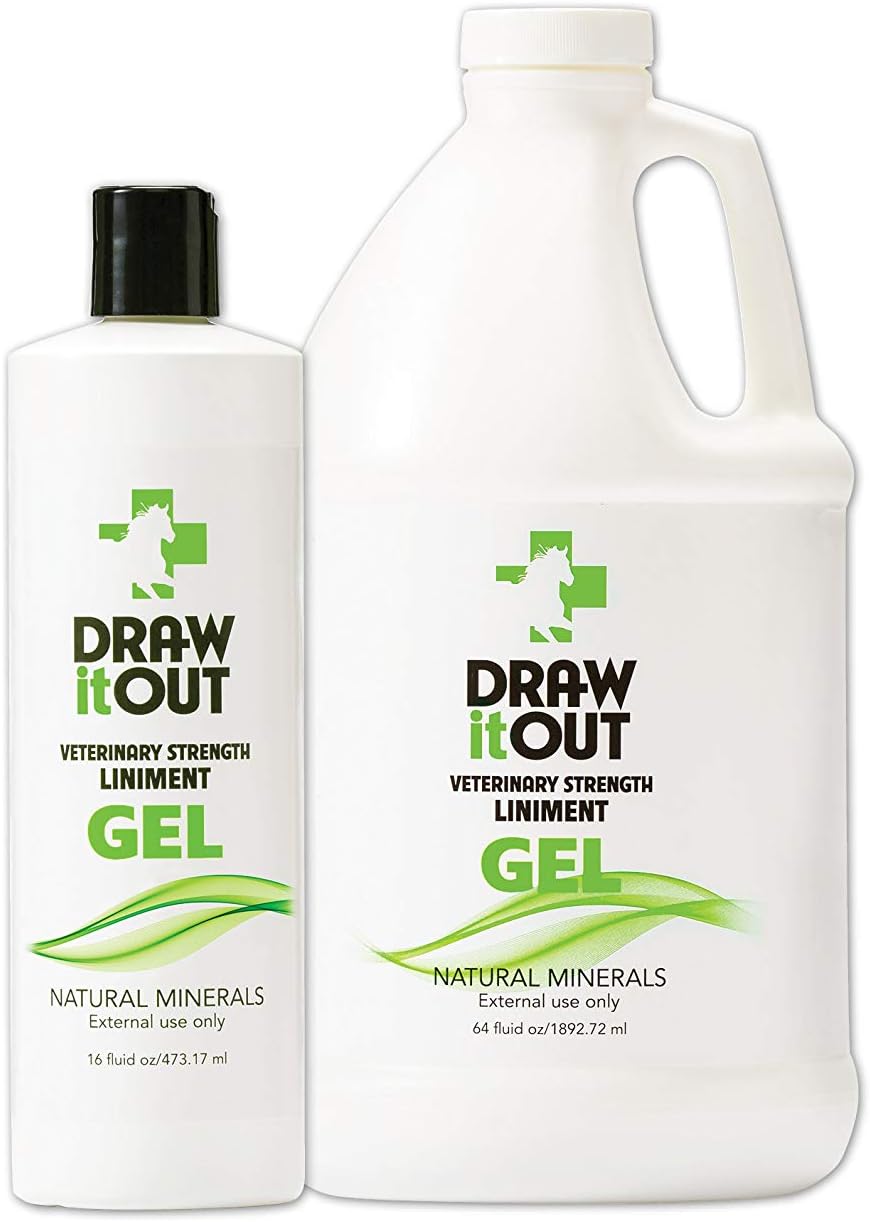 Draw It Out Liniment Gel - Veterinary Strength - Odorless and Colorless - Pain Relief Topical Analgesic Horse Cream for Joint and Muscle Pain - Natural Mineral