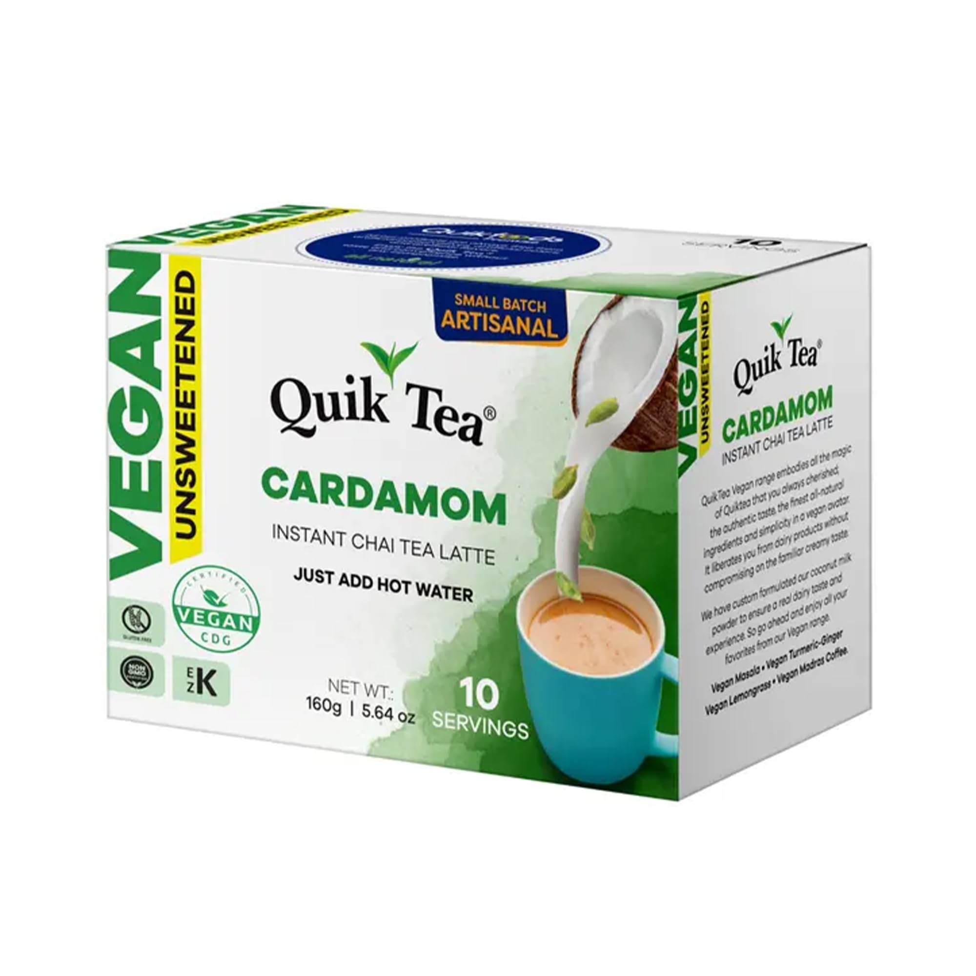 Amazon.com : QuikTea Vegan Cardamom Unsweetened Chai Tea Latte- 10
