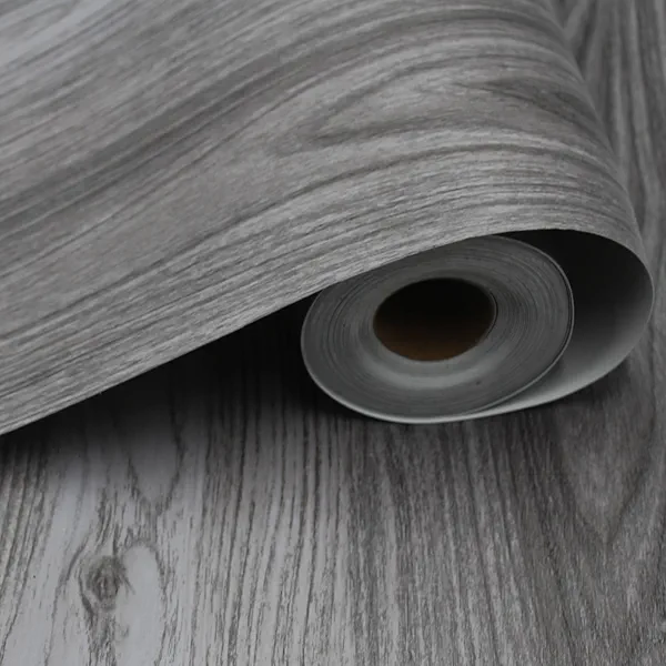 Peel and Stick Floor Tile - 11.8" X 118" Grey Vinyl Flooring Roll, Wood Grain Textured with Waterproof, Slip-Resistant - for Bathroom, Rv