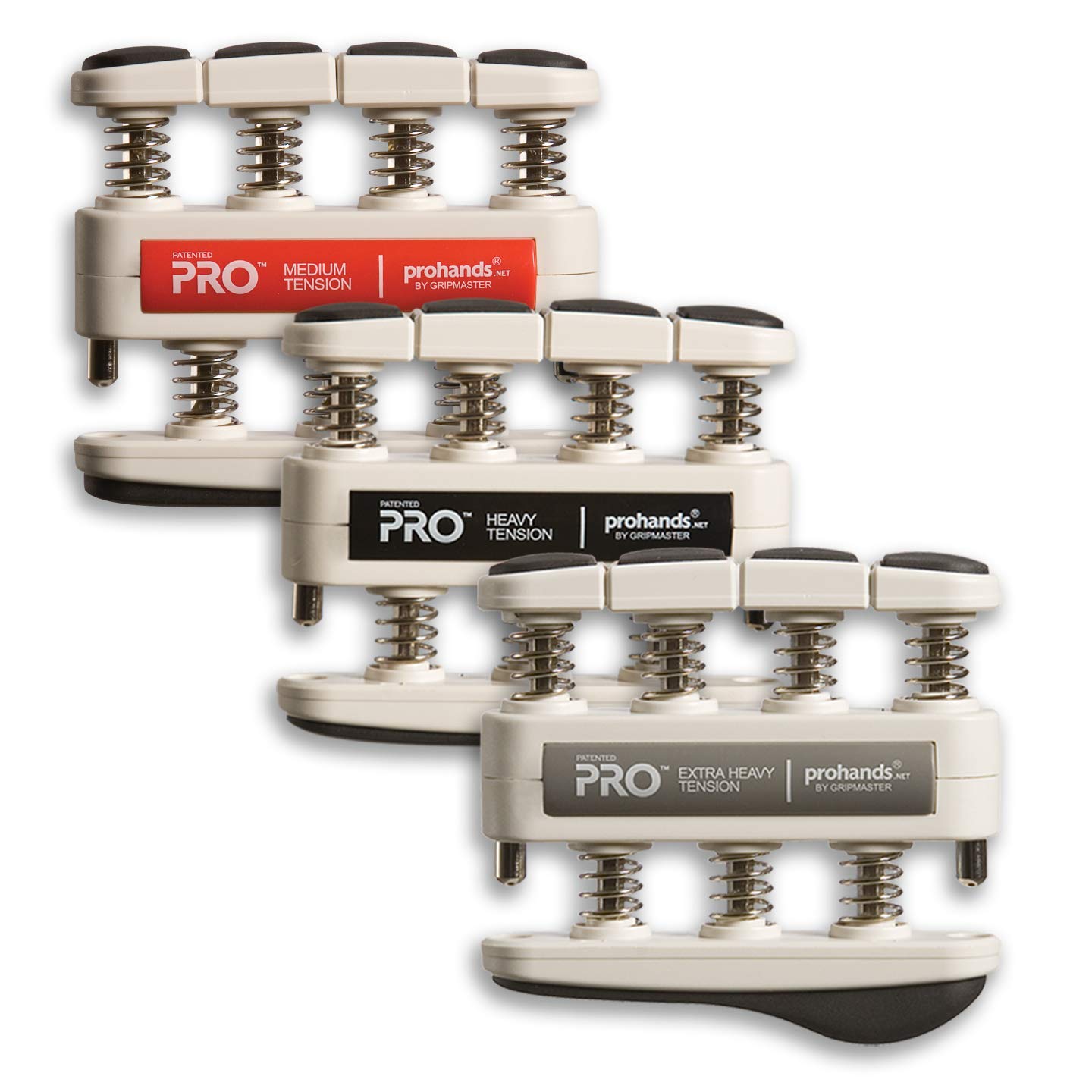 PROHANDS PRO Hand Exerciser, Finger Exerciser (Hand Grip Strengthener), Spring-Loaded, Finger-Piston System, Isolate and Exercise Each Finger