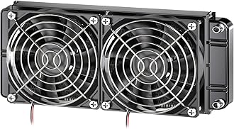 Clyxgs Water Cooling Radiator, 12 Pipe Aluminum Heat Exchanger Cooling Water Drain Row with Fan Radiator for Computer PC CPU CO2 Laser Water Cool System