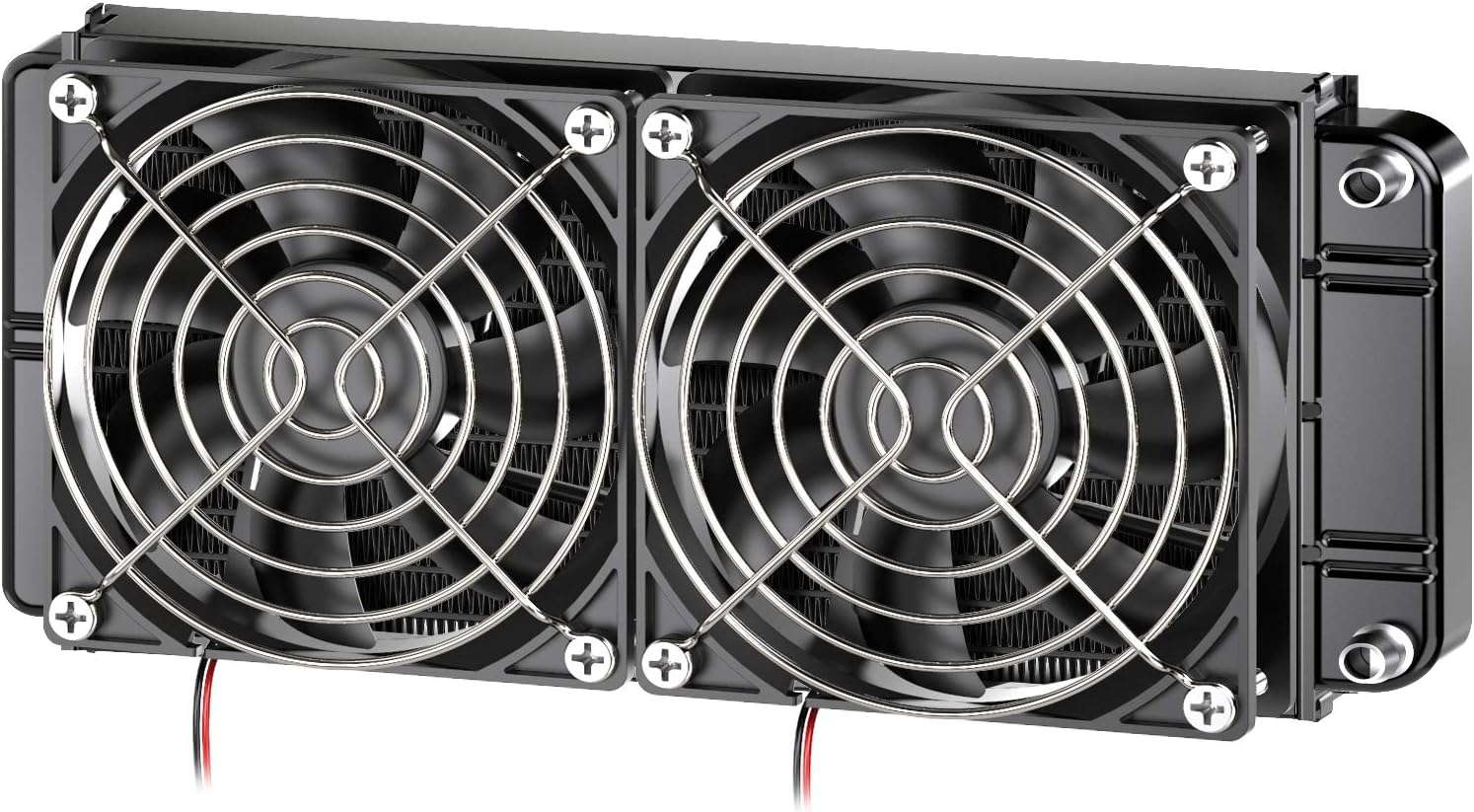 Clyxgs Water Cooling Radiator, 12 Pipe Aluminum Heat Exchanger Radiator with Fan for PC CPU Computer Water Cool System DC12V 240mm Black