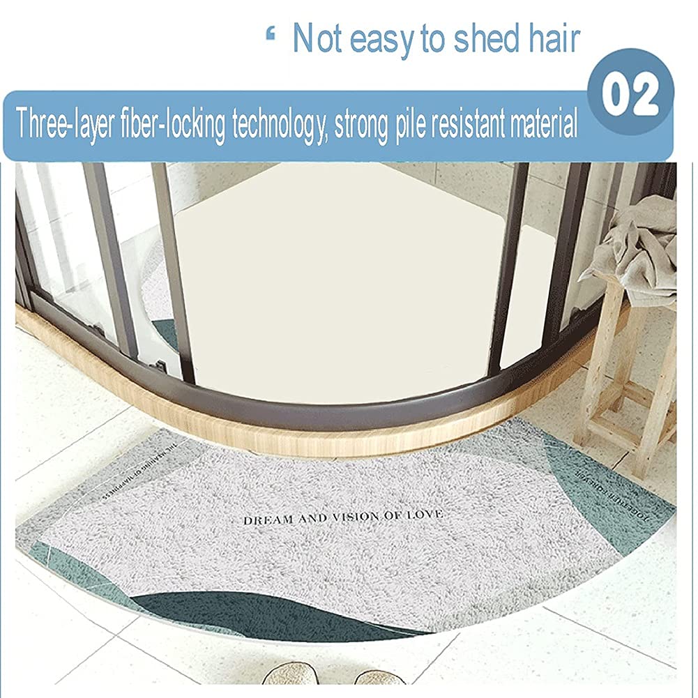 Absorberende Douchemat 45x99 Cm Gebogen Douchemat Antislip – Zachte Hoekmat Voor In De Douche Of Bad Gebogen Douchemat Antislip Absorberend