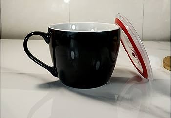 Amazon.com | BOWLLER 30oz Black Porcelain Bowl with Lid and