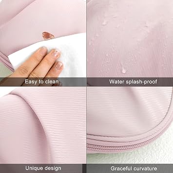 Makeup Bag Zipper Pouch Travel Toiletry Organizer Purse Cute Cosmetic Bags for Women (Pink)