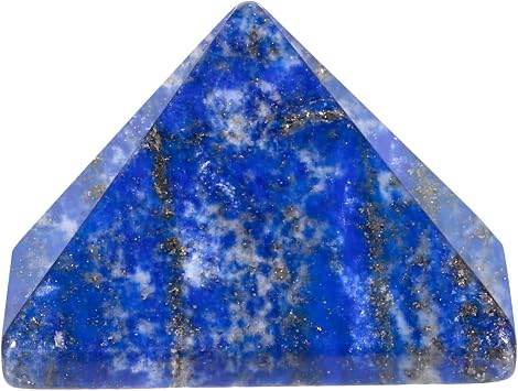 Natural Crystal Handcrafted Orgone Pyramid for Divination Good Luck Chakra Balance Home Decoration, Lapis Lazuli