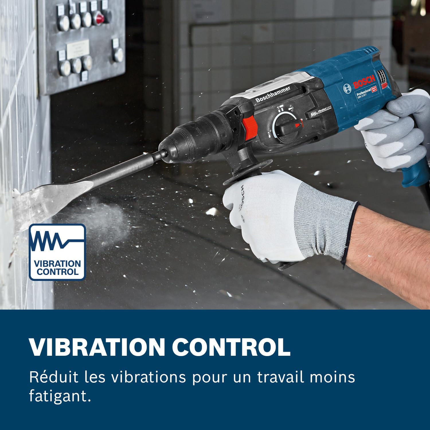 Bosch Professional perforateur GBH 2-28 F (avec poignée auxiliaire, butée de profondeur 210 mm, chiffon, mandrin automatique, mandrin interchangeable SDS plus, coffret de transport) - 4