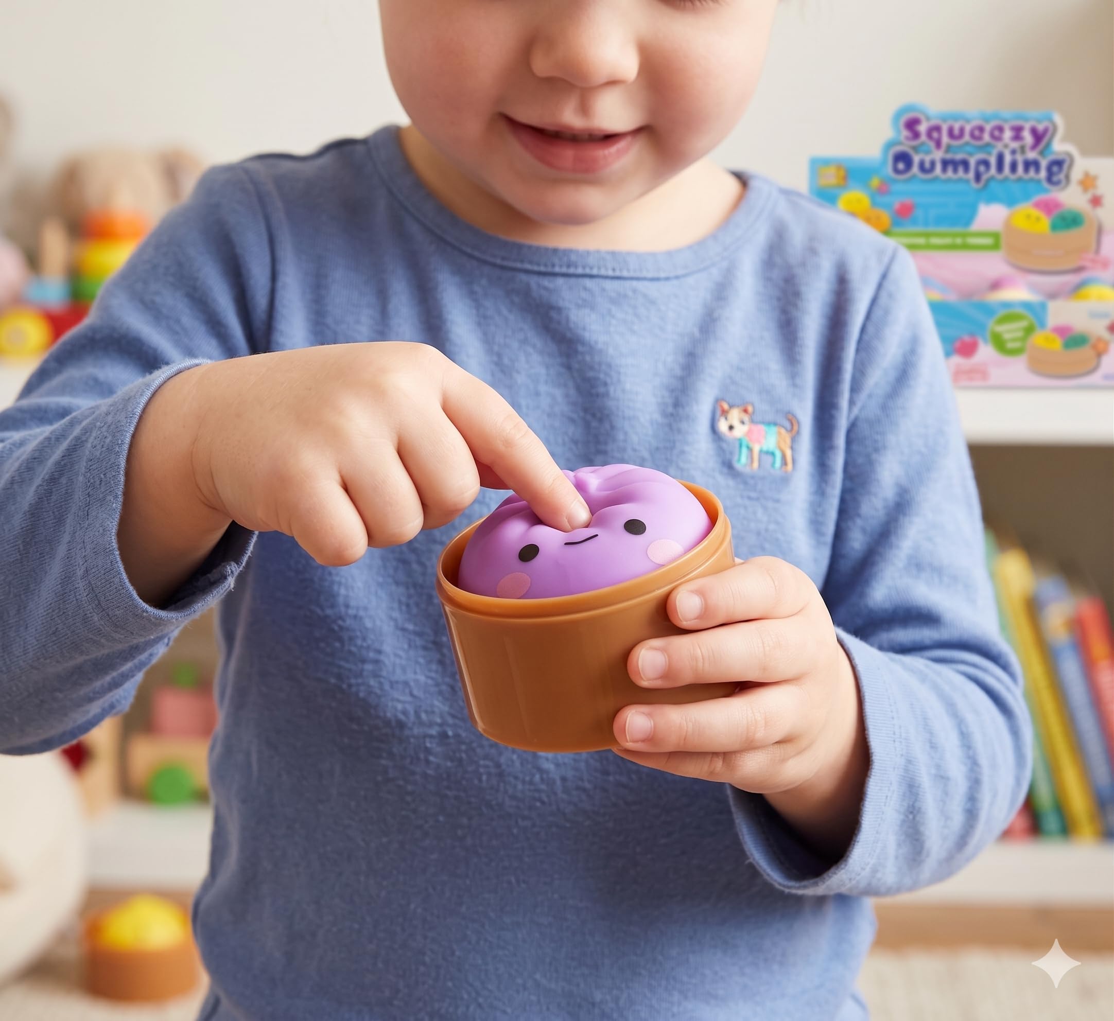 Kompatybilny z Surprise Squishy Dumpling 5,5 cm – przypadkowy model – zabawny dumpling do wciskania – 1 sztuka