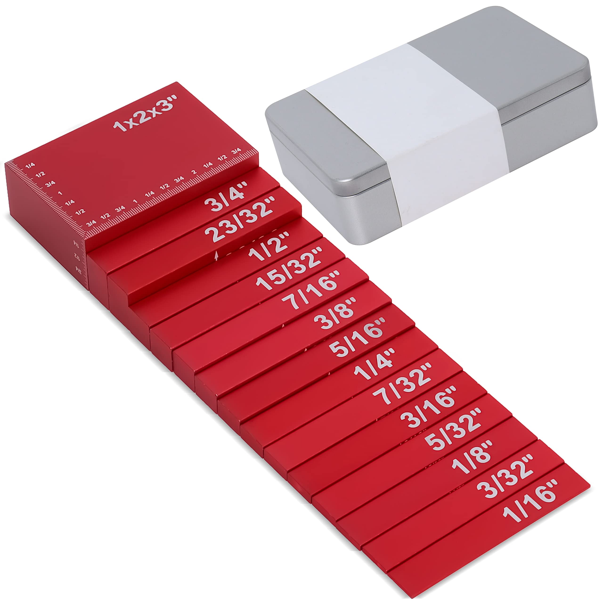 Buy Wadoy Setup Blocks Height Gauge Set 15 Pcs, Red Woodworking Setup