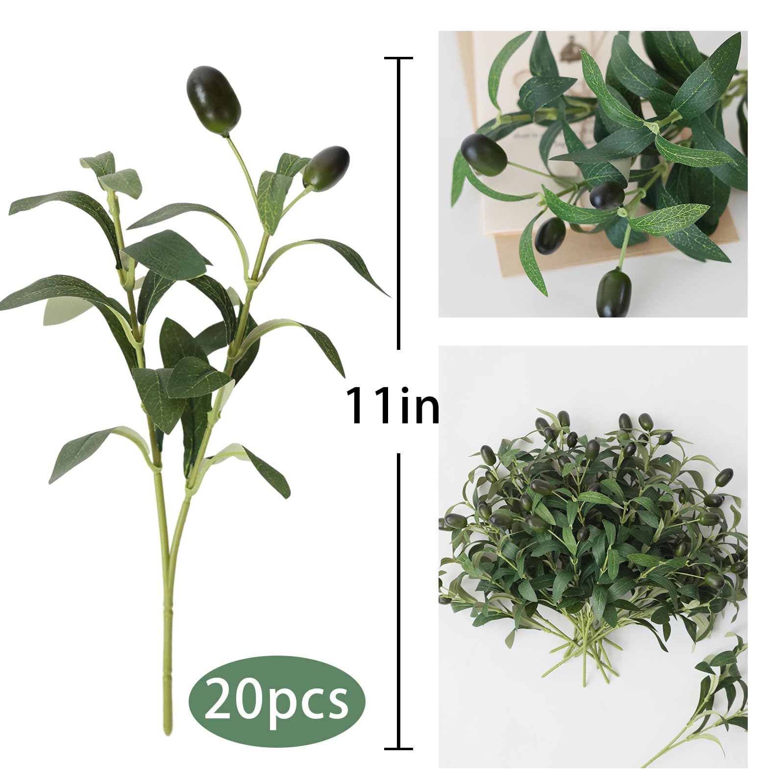 mizii 20Pcs Artificial Olive Branches 11