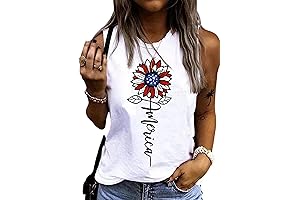 American Flag Star Baseball Casual Tank