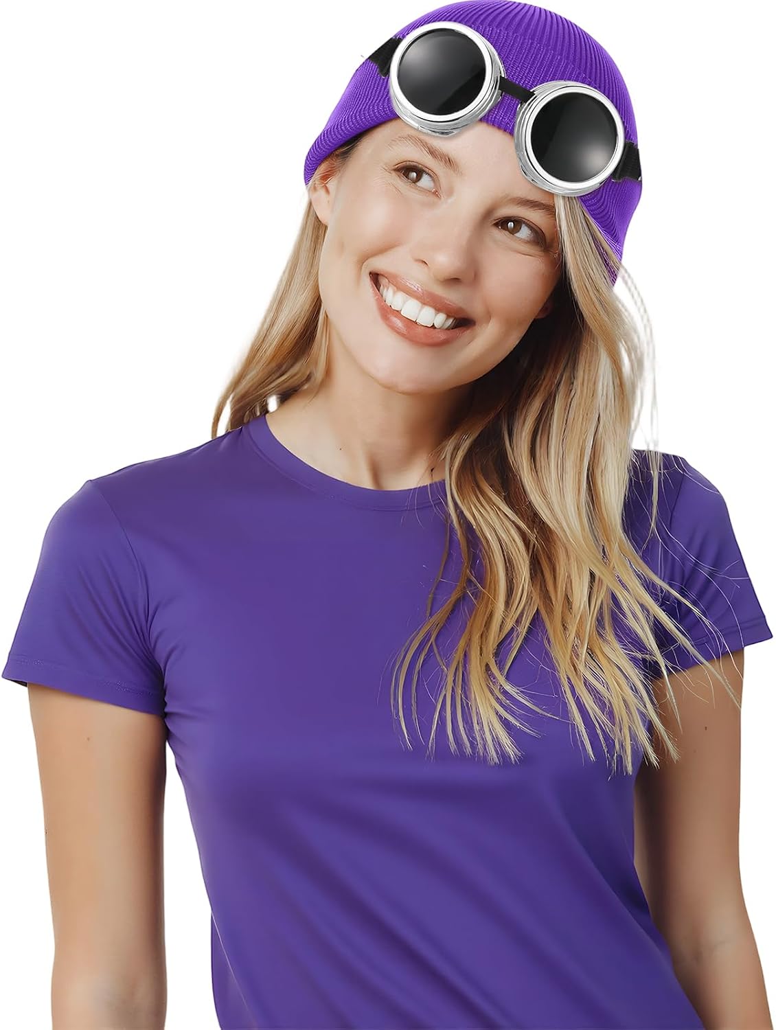 Maiteenly 4 Pcs Purple Halloween Costume Accessories for Adults Halloween Costumes Party Cosplay Set for Male Women Teen