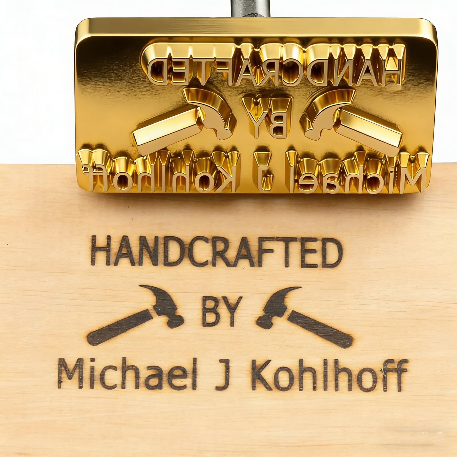 Ferro da marchio personalizzato per legno con logo personalizzato timbro termico per falegnami e artigiani realizzato a mano da Design (7,6 x 7,6 cm)