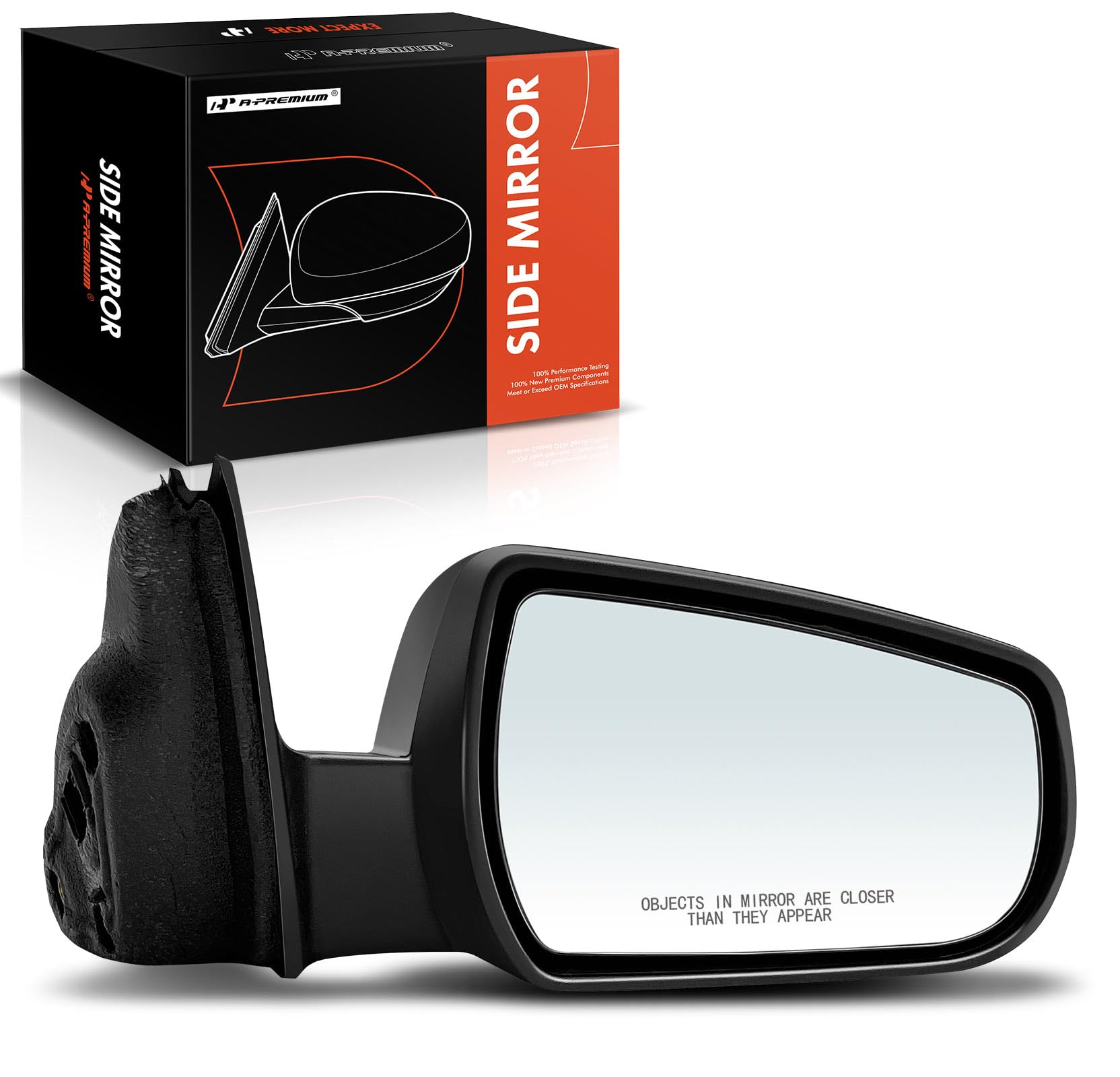 A-Premium Passenger Side Power Door Mirror - Compatible with Chevrolet Malibu 2013 - Heated Manual Folding Black Outside Rear View Mirror - Replace#