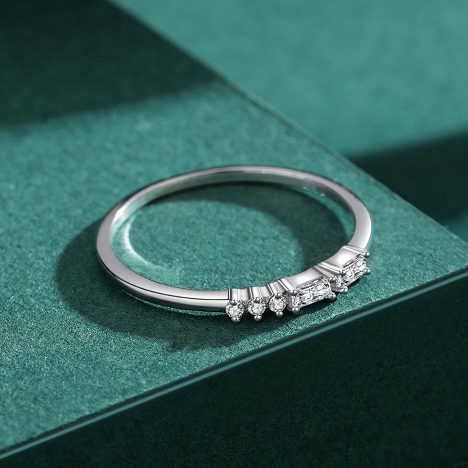 Anillo de boda para mujer, oro auténtico, delicado diamante cultivado en laboratorio, alianzas de boda de oro blanco para mujeres