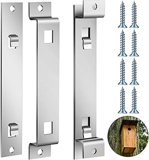 Blulu Bird House Hanger Bracket Stable Rust Proof Galvanized Steel Bird House Mounting Bracket for Securing Bird Houses Nesting Boxes Feeders, Quickly Remove for Cleaning (2 Sets)