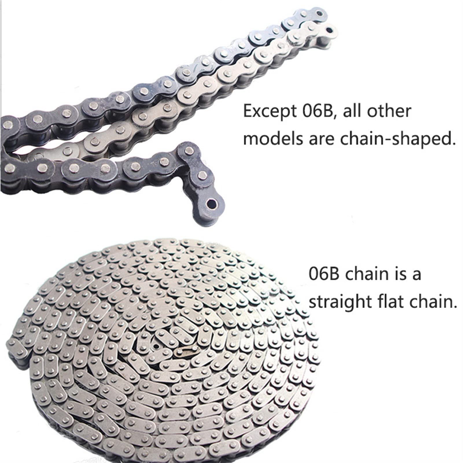 Cadena de Rodillos de conducción de transmisión 1.5M Cadenas de transmisión Industrial de Tono Corto, Piezas de maquinaria de Alta precisión YIJIAN (Size : 06B)