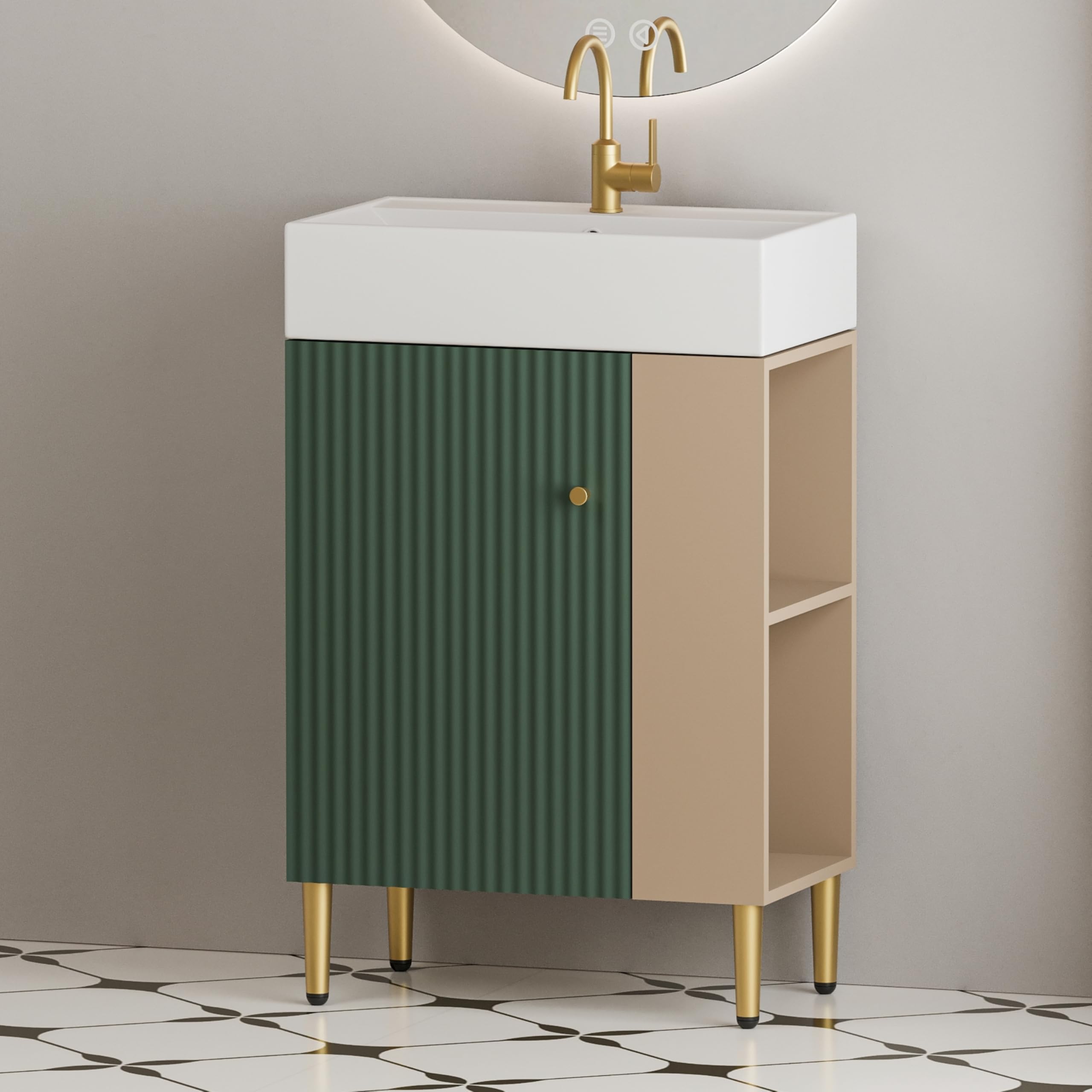 Merax 21.6 inch Small Bathroom Vanity with Sink