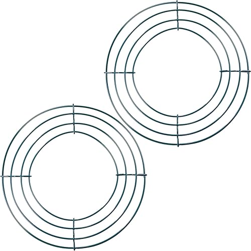 Miniatura 9 de Juego de 2 anillos de alambre para coronas de Navidad, Año Nuevo y Días de San Valentín, color verde de Sumind