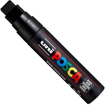 Posca Black - Full Set of 7 Pens (PC-17K, PC-8K, PC-5M, PC-3M, PC-1M, PC-1MR, PCF-350)