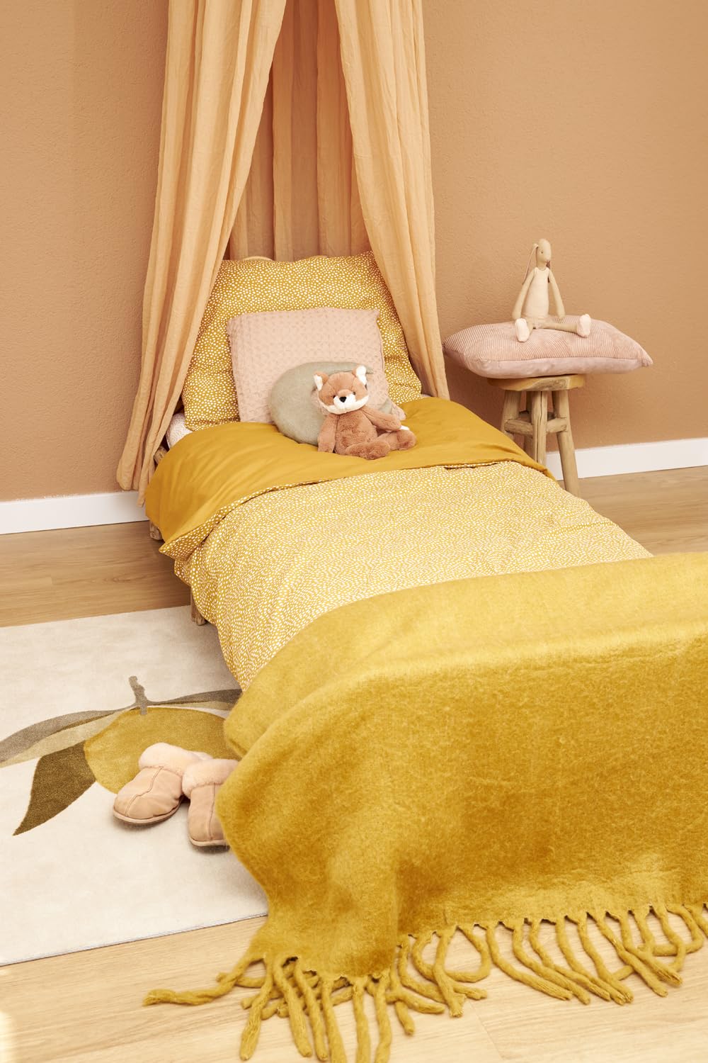 Meyco Home Cheetah/Plain Double Bed Linen (Cotton, Breathable Material, Easy Care, Practical Wrapping Strip - Image 2