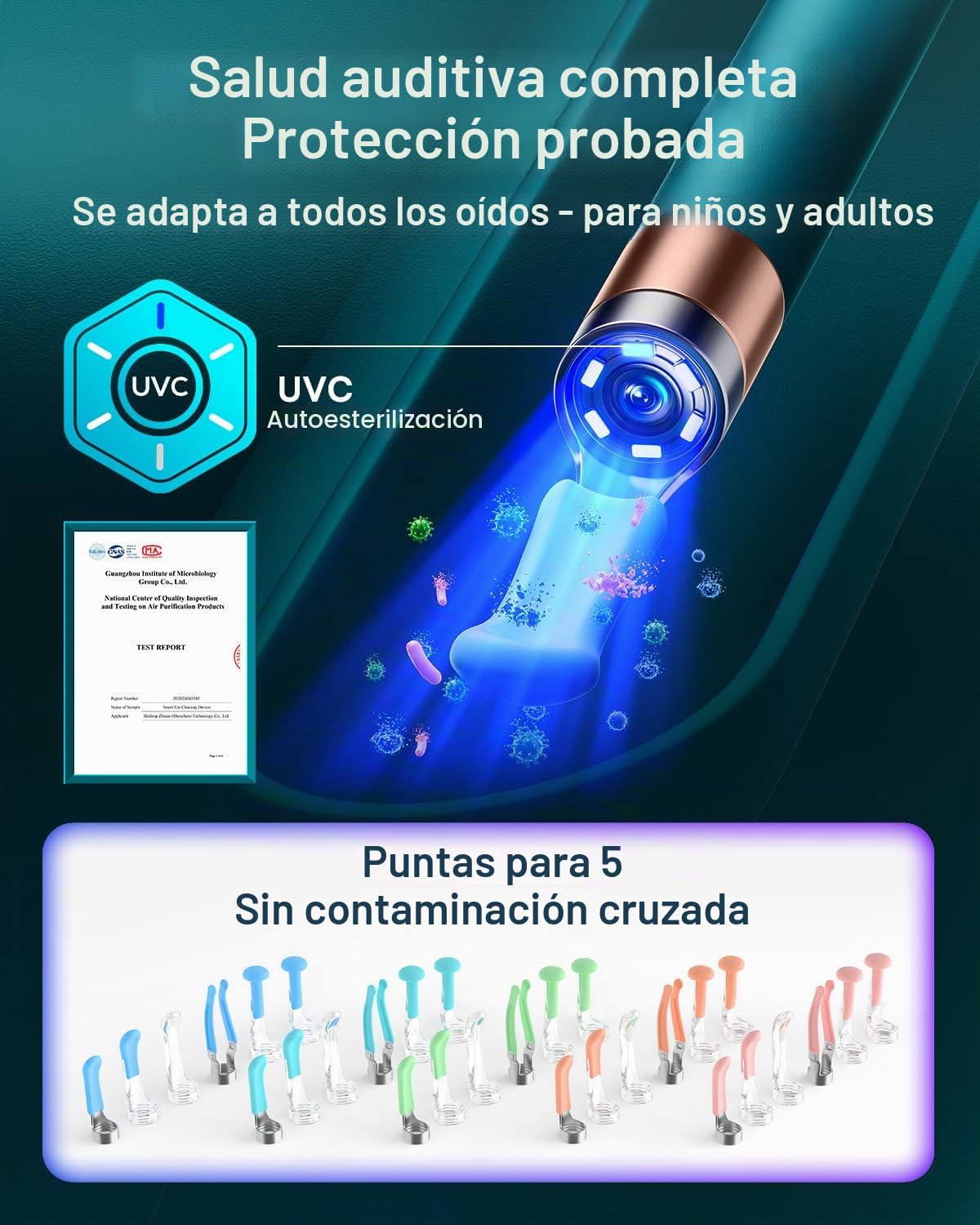 Bebird Pro Earsight Ultra Eliminador de cerumen con WiFi 5G y otoscopio 1080P HD, limpiador flexible con cámara y 30 puntas de repuesto, gotero de eliminación de cerumen para adultos, niños, iOS, Andr