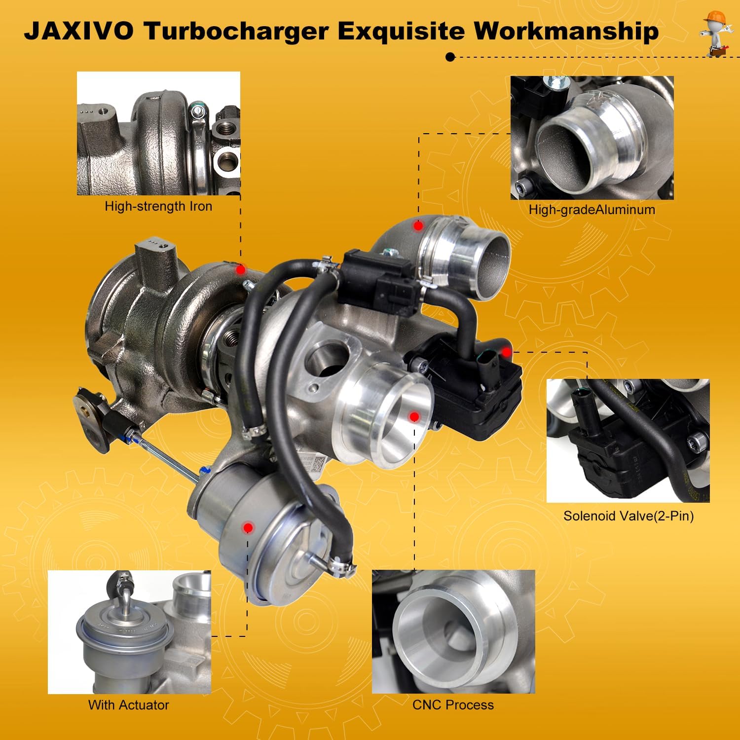 12685682 Turbo Turbocharger TD025 Compatible with 2016-2019 Chevy Cruze L4 1.4L Gas,16-19 Buick Encore L4 1.4L Gas,2019 Chevrolet Trax,Turbocharged vin M type LE2,Replaces 667-206