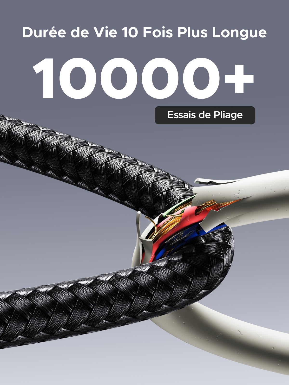 UGREEN Câble USB C vers USB C 240W PD 3.1 48V 5A avec Écran LCD Charge Rapide 2M