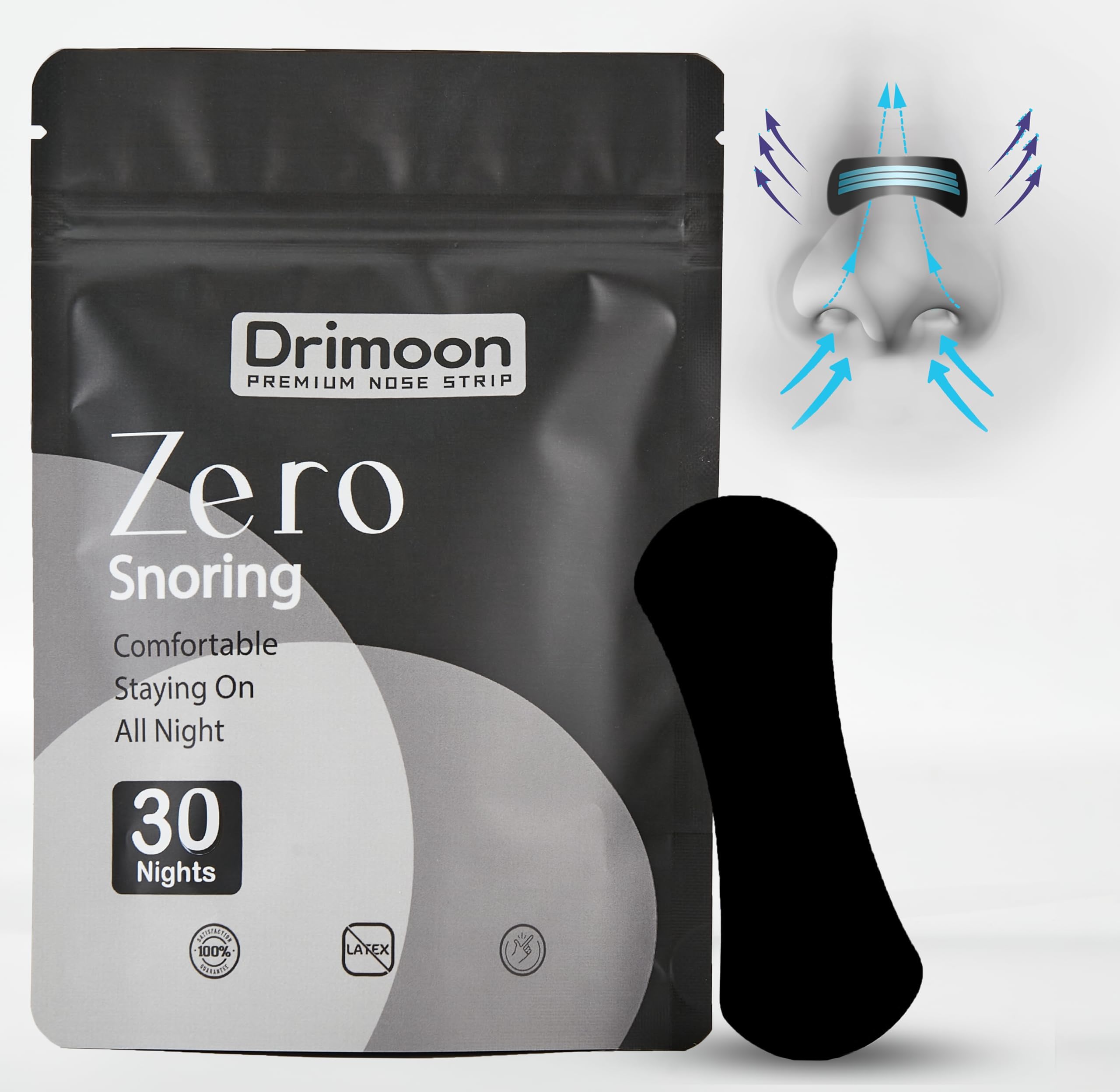 Intake Breathing Nasal Strip Starter Kit (30 Count, White) Boost Oxygen Intake