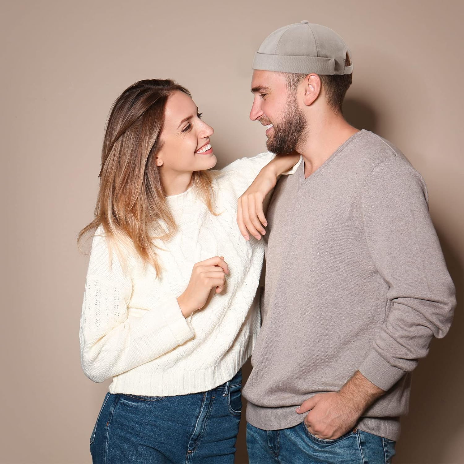 Vabean 12 Pieces Brimless Hat Docker Cap Adjustable Skull Caps for Men Women Rolled Cuff Brimless Beanie Hat, Assorted Color - Image 6