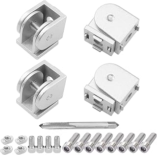 Rrina 4 Sets 2020 Series Aluminum Extrusion Profile Zinc Alloy Flexible Pivot Joint Connector for 3D Printer Accessories with Screws Threading Tap