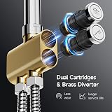 Rainsworth Kit de barre de douche réglable chromée, 30,5 cm carrée en acier inoxydable à jet de pluie, douchette à main avec 3 types de jet, ensemble de douche à hauteur réglable sans robinet - 3