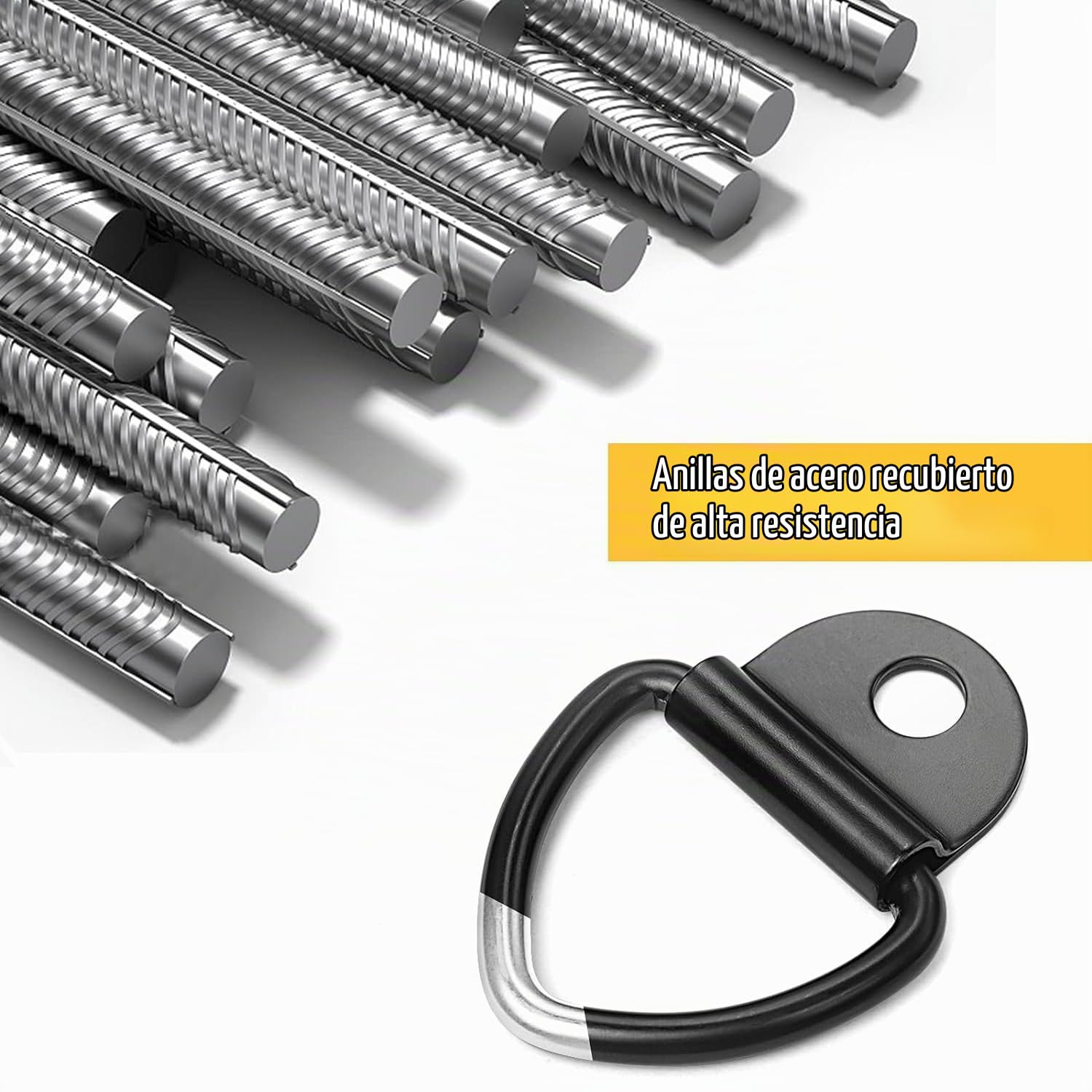Greluma 8 Piezas Anclajes de Amarre, Pernos de Anillo en V de Acero de Alta Resistencia, Anillos de Amarre para camión, Remolque, Carga, almacén, Barco - Color Negro