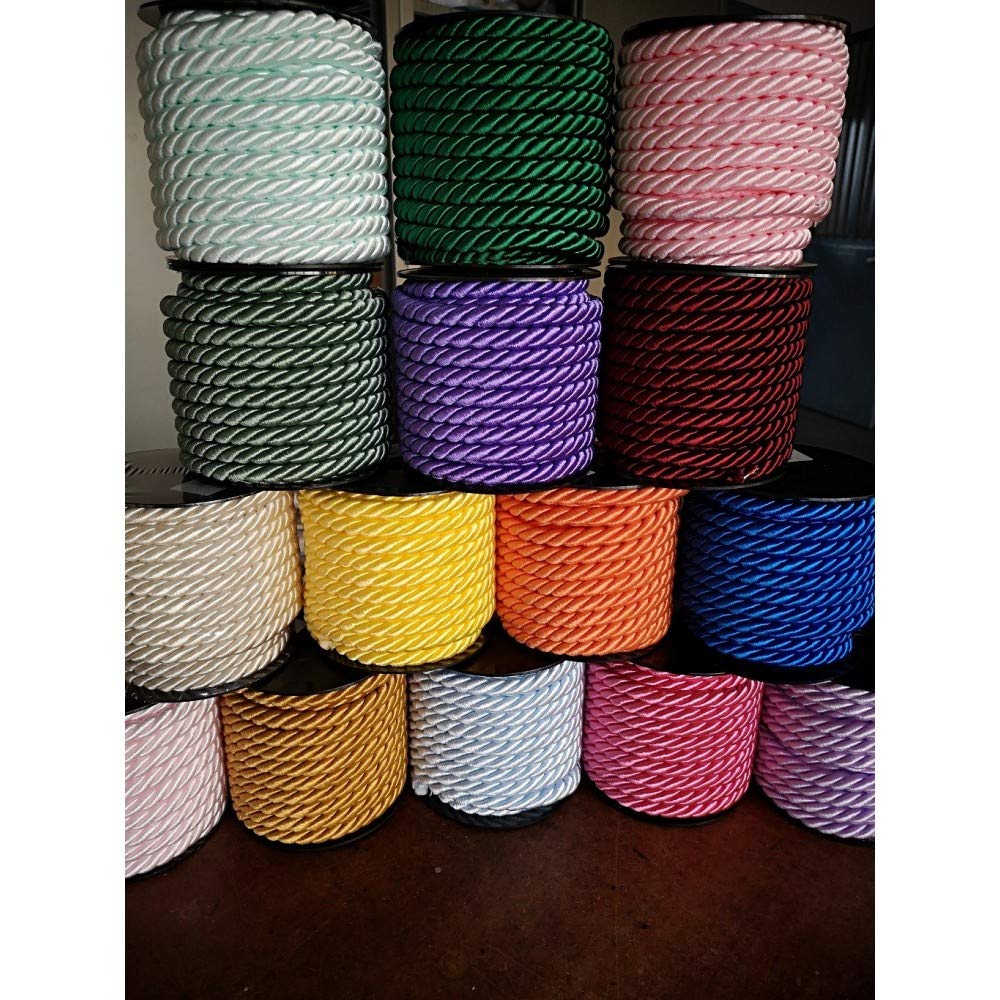 PIZZITALIANI Passamaneria decorativa - Cordone Intrecciato 10mm x 10m, CREMA – Corda Decorativa flessibile, Cordoncino per decorazioni e Artigianato, Made in Italy