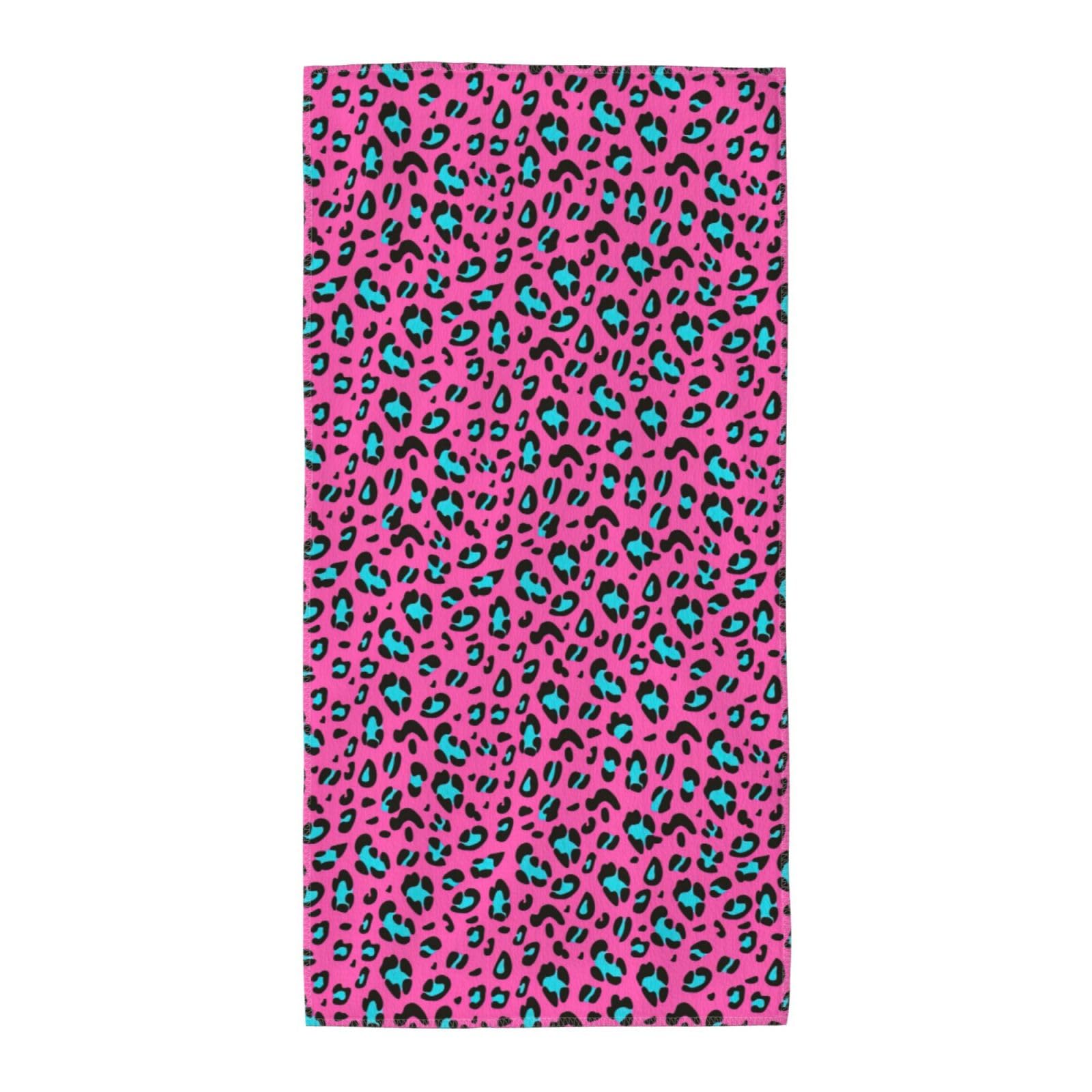 Oazcvbnn Unisex Black Cute Leopard Print Extra Long Beach Towel Soft Comfortable Quick-Dry Gym Hiking Picnics Swimming