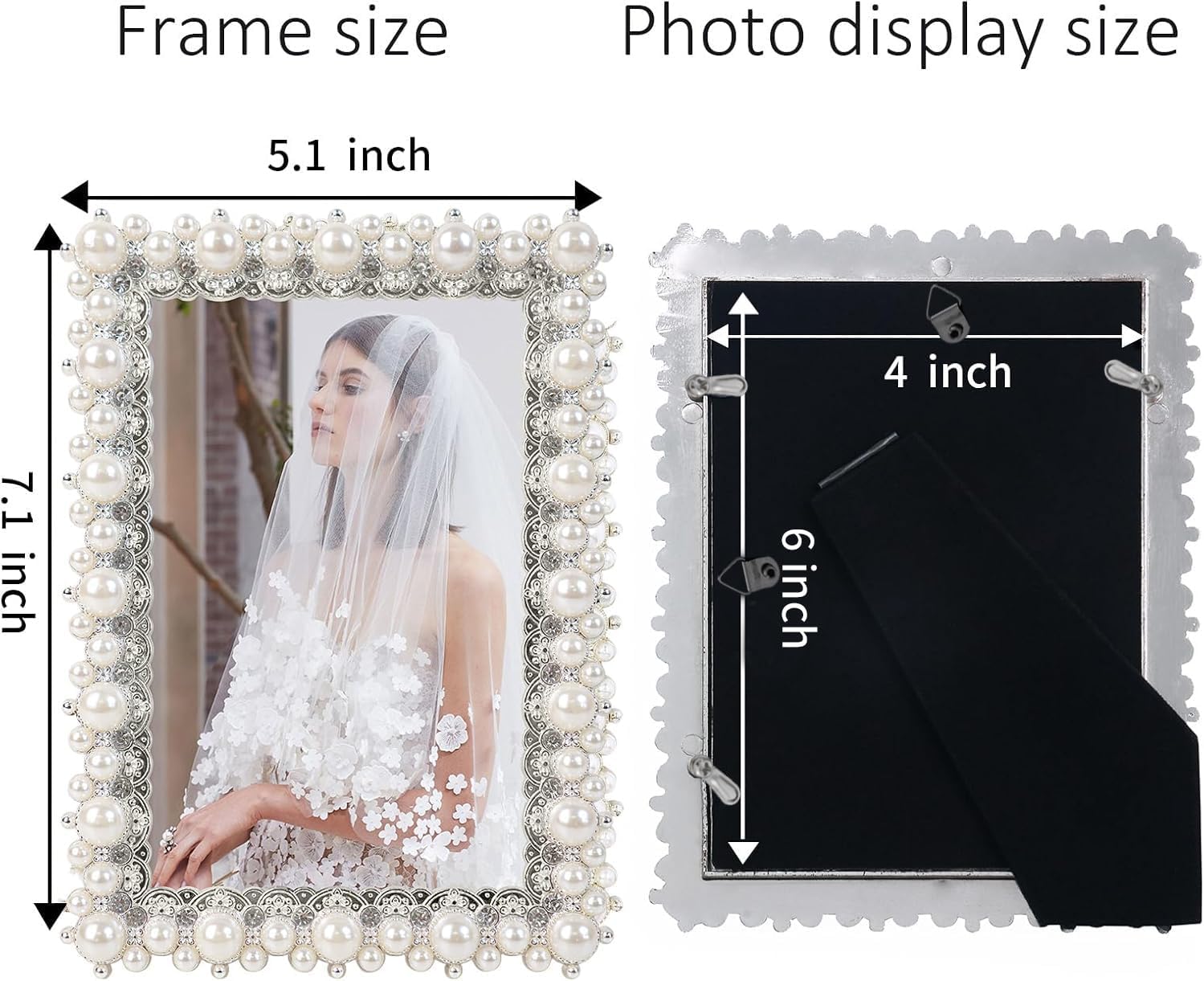 DIKAR 6x8 Picture Frame, Square pearl 6x8