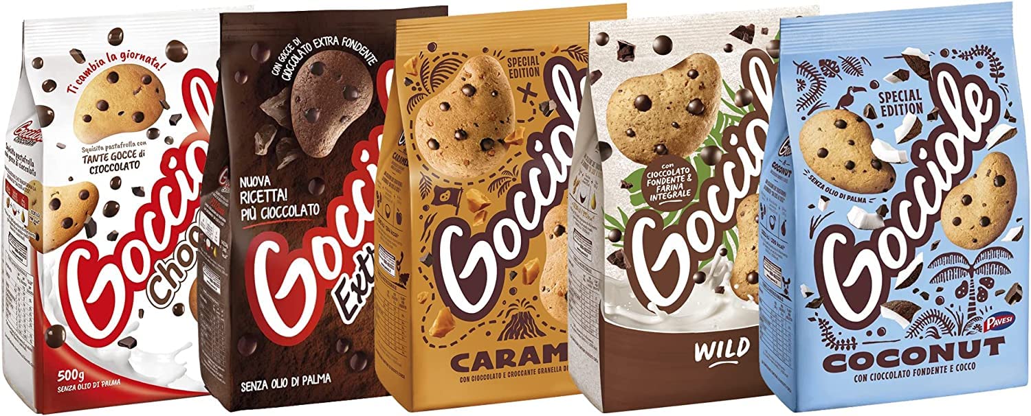 Maxi Mix Gocciole Biscotti assortiti, Kekse Schoko-Karamell-Cocco 15 x 300g