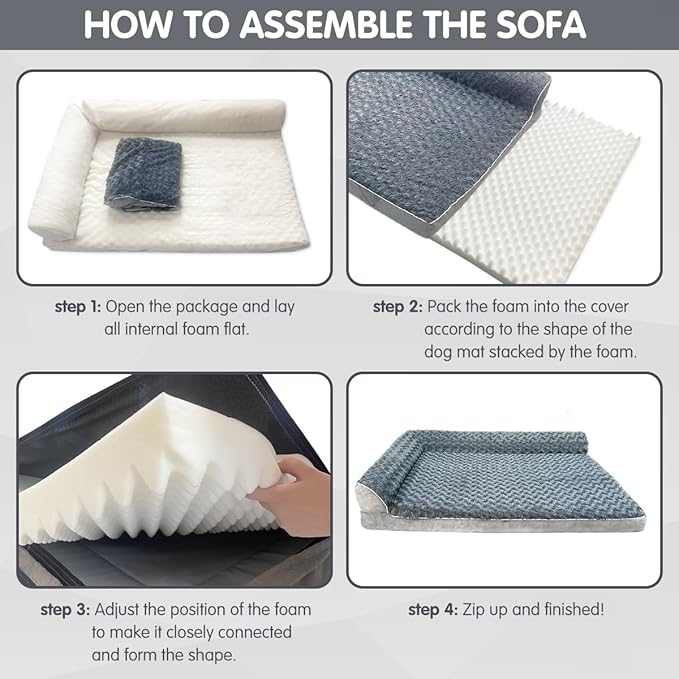 Cama Ortopédica para Perro Grande con Almohadón y Funda Lavable miniatura 4