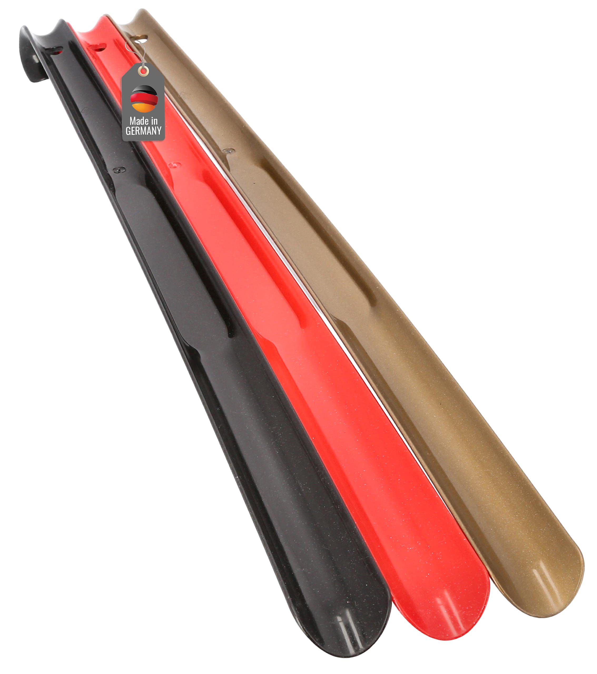 Lantelme Lot de 3 chausse-pied de 65cm | En plastique - Taille XXL | Long et stable | Aide à l'enfilage des chaussures de fabrication allemande