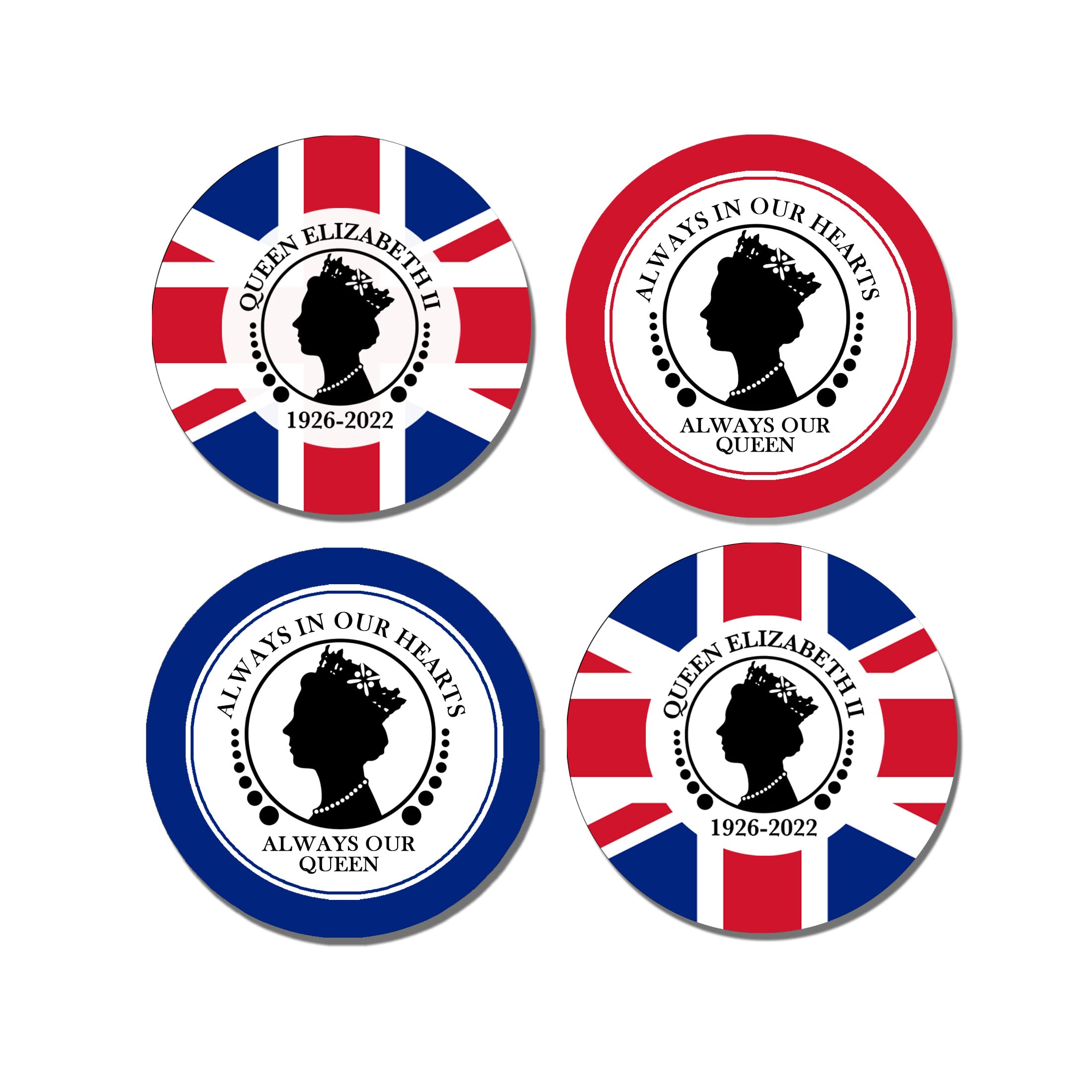 RIP Queens - Queen Remembrance Platinum Jubilee Union Jack 2022 Street Party Decoration (Queen Remembrance Sticker D1)