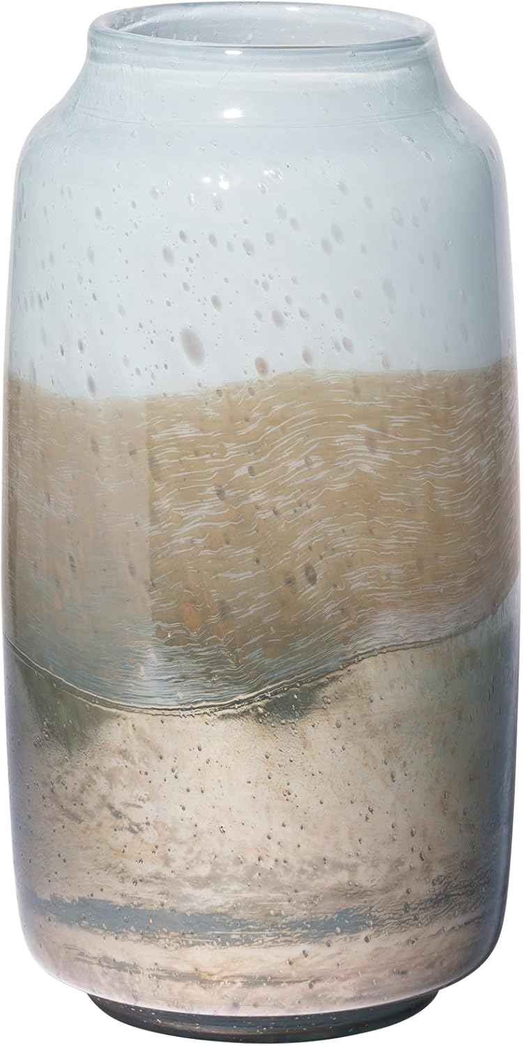Mercana Nasser II Decorative Vases, 6.3L x 6.3W x 12.5H, Antiqued-Gold
