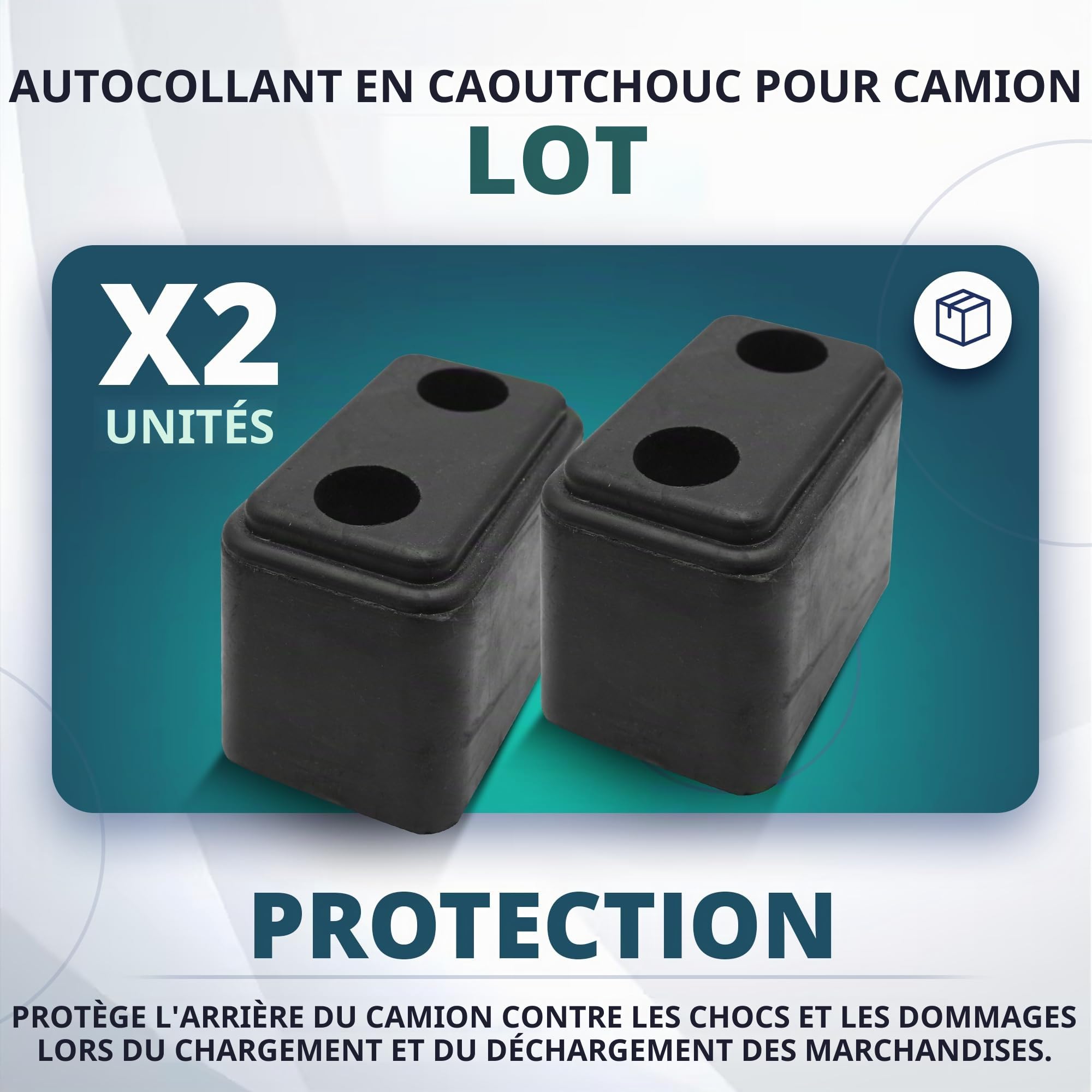 DOJA Barcelona | Tampon Caoutchouc Camion | Pack 2 | Butoir de Quai | 116x74x86mm | en Caoutchouc | Accessoire Remorque | pour Roue Remorque, Parking, Cale Porte, Rampe de Chargement, Cale Camping Car