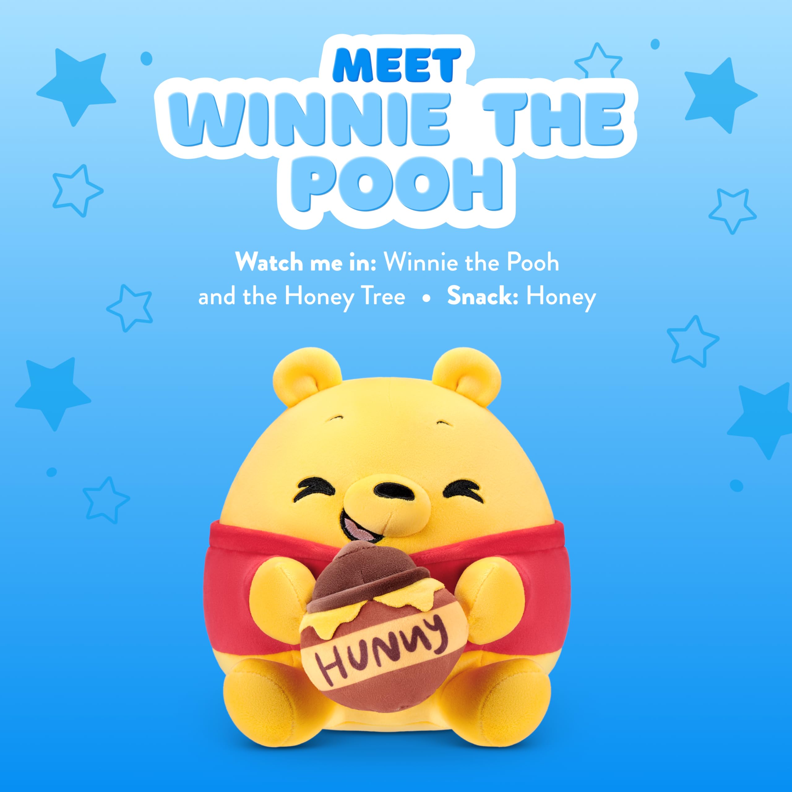 Snackles Disney 8-Inch Plush Toy (Winnie the Pooh &Honey) by ZURU, Ultra-Soft Stuffed Animal with Snack Accessory - Image 2