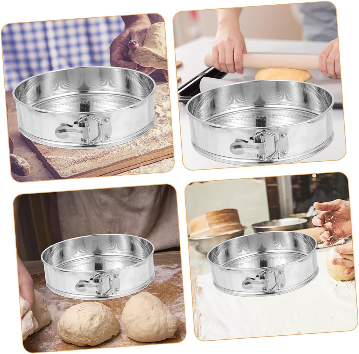VANZACK Springform Cheesecake Pan 9-inch 304 Stainless Steel Spring Lock Removable Bottom Baking Mold for Home Kitchen Baking Pies Cakes
