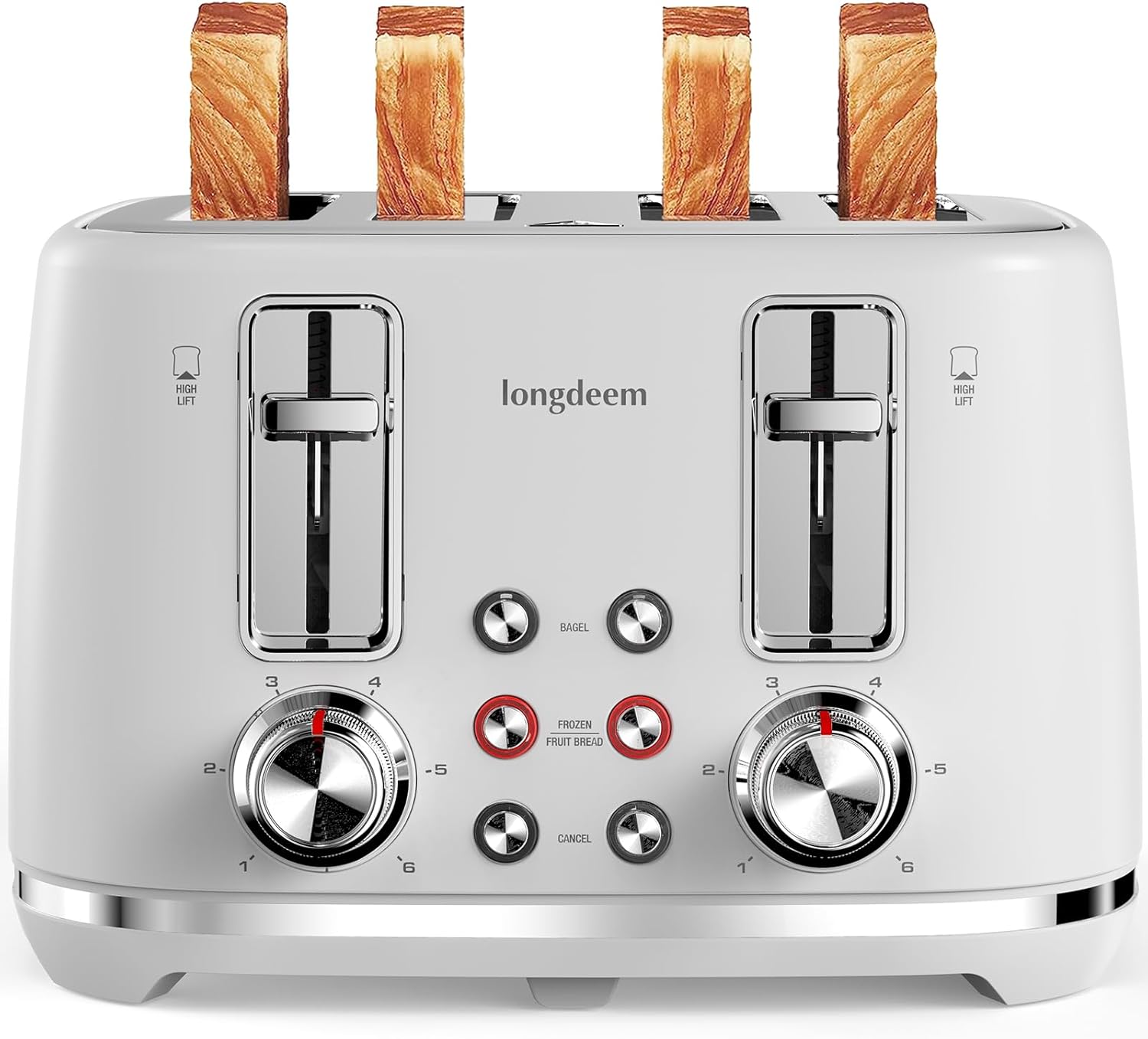 4 Slice Toaster with Extra Wide Slots & Removable Crumb