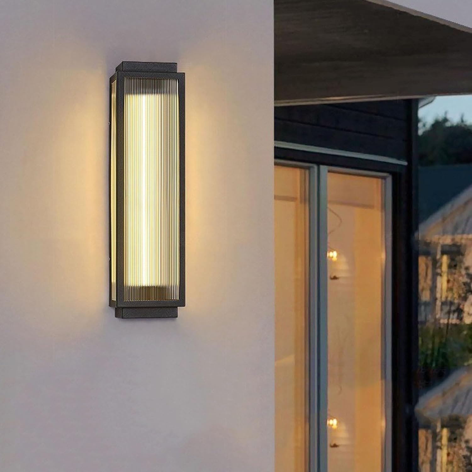 Outdoor Wall Light Fixtures,Wall Sconces,Exterior Waterproof Lanterns, Porch Sconces Wall Mounted Lighting,Constructed with Stainless steel,Modern Matte Black Wall Lamps (Corded Electric, 18 In)