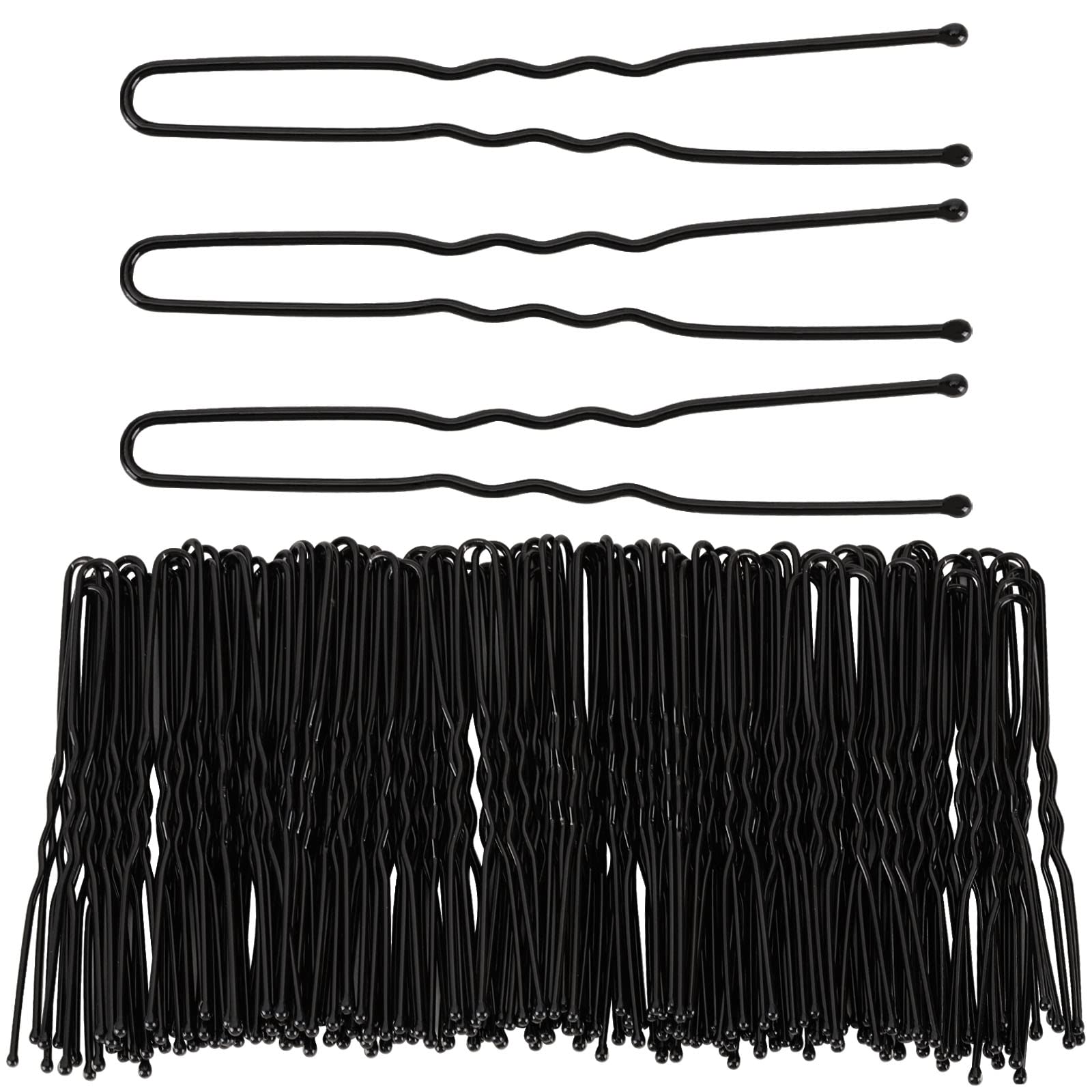 Tbestmax 300 Hair Bun Bobby Pins U Shaped Pin Hair Grips to Clip Ballet Hair Net for Women 6 CM/2.3 Inch Black
